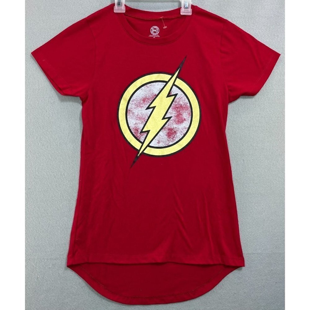 DC Comics Flash Logo Women T-Shirt Tee Size Medium Short Sleeve Cotton Hi Low